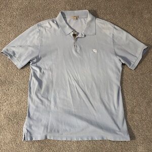 Burberry Light Blue Short Sleeve Polo with Signature Plaid Trim